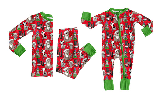 25.8.22 custom each style moq 5eta 4-6week Sibling Sisters Christmas red baby boy long sleeve pants sets and romper match family design
