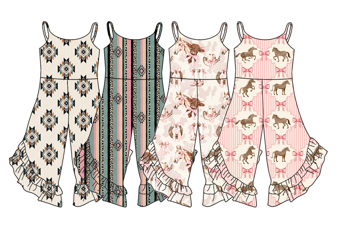 2.22 custom each style moq 5eta 4-6week Sibling Sister baby girls suspender jumpsuit and jumpsuit 6 match design