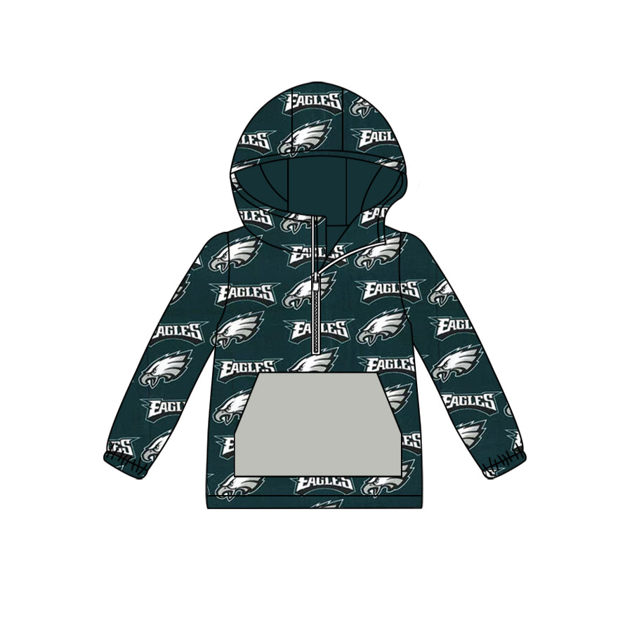 custom moq 3 eta 6-7weeks Green and White Team Hat Zip-Up Hoodie pullover