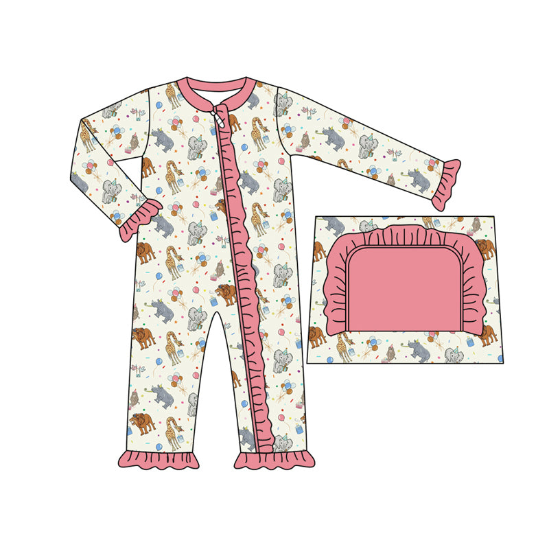 8.31 custom each style moq 5eta 4-6week Sibling Sister animal pink baby girls sets and rompers match family design