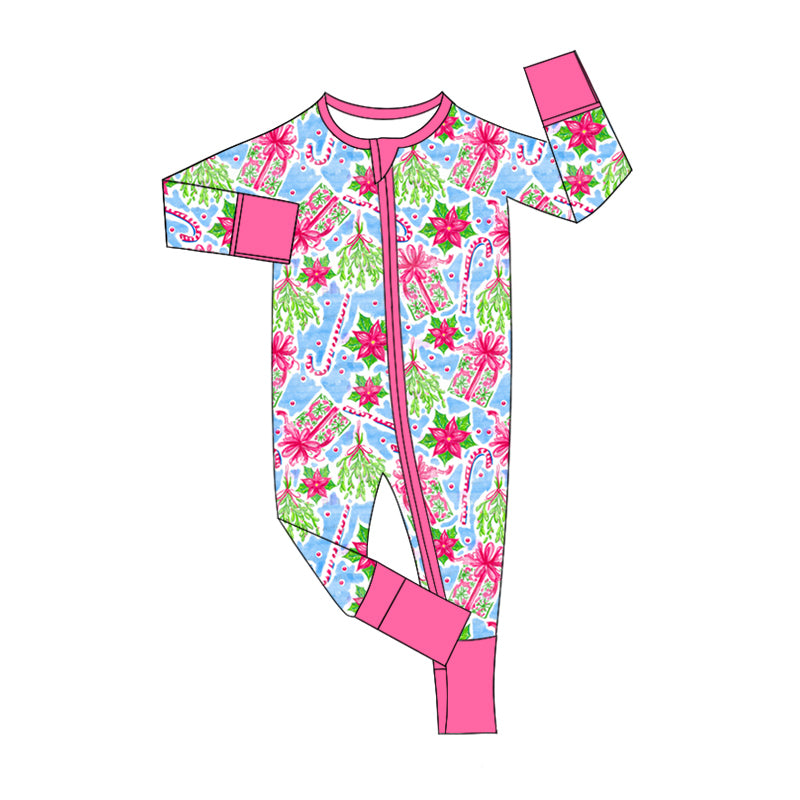 8.13 custom each style moq 5eta 4-6week Sibling Sister Christmas floral rose red baby girls sets and rompers match family design