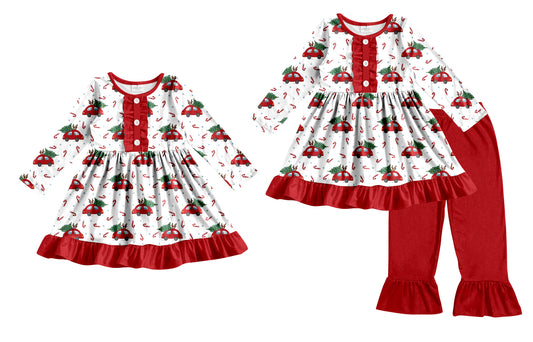25.8.30 custom each style moq 5eta 4-6week Sibling Sisters Christmas baby girl long sleeve pants sets and dress match family design