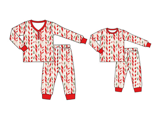 25.6.14 custom each style moq 5eta 4-6week Sibling Sister long sleeve pants sets and adult sets match design