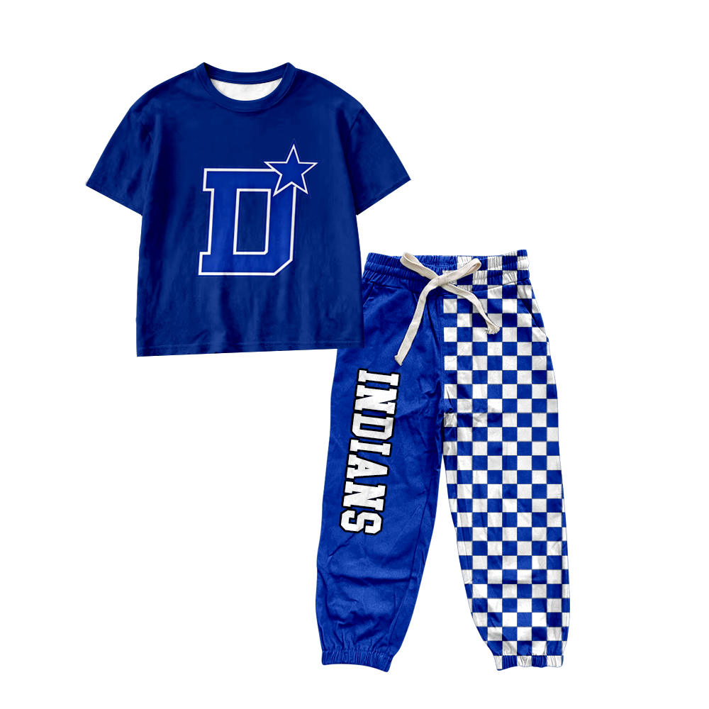 custom moq 5 mix size MSD070708 Baby Kids Short Sleeve Shirt Top Checked Long Pants Casual Set