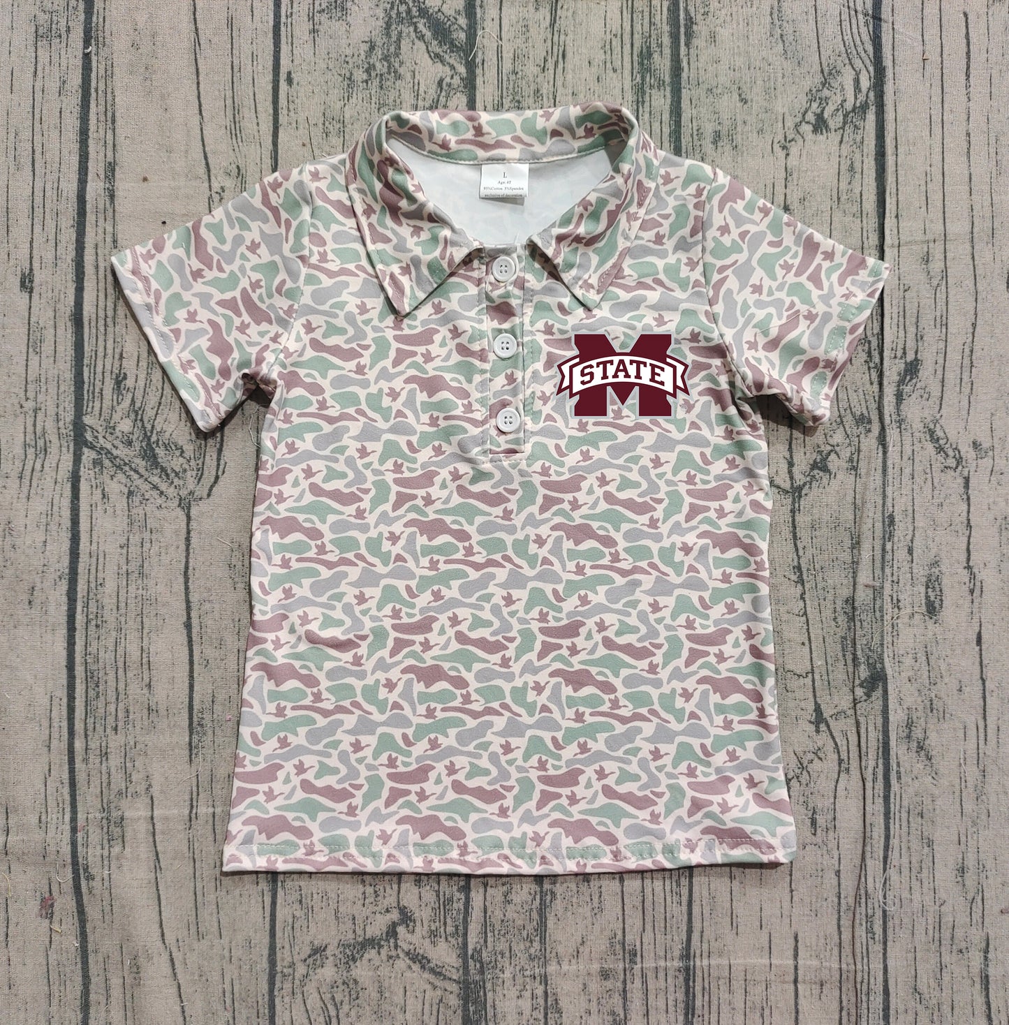 Custom moq 5 mix size milk silk baby boys clothes team camouflage summer short sleeve top-25.11.20
