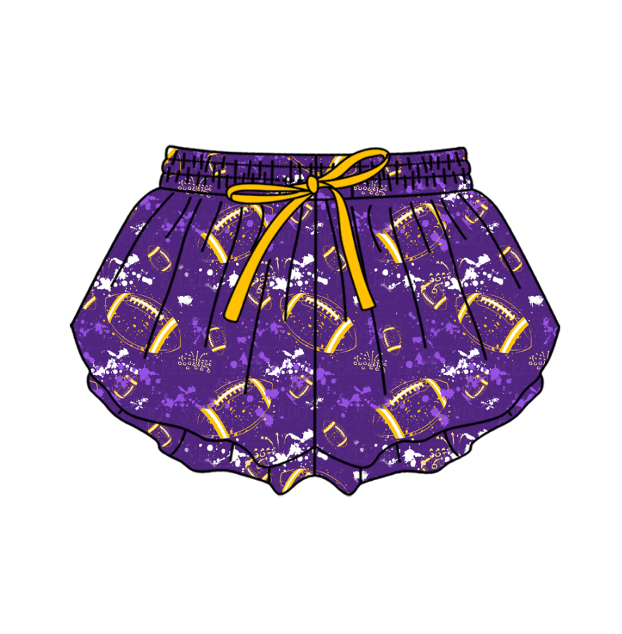 Custom moq 5 mix size milk silk summer teams Baby Girls Football  Yoga Active Ruffle Shorts Bottom for Kids