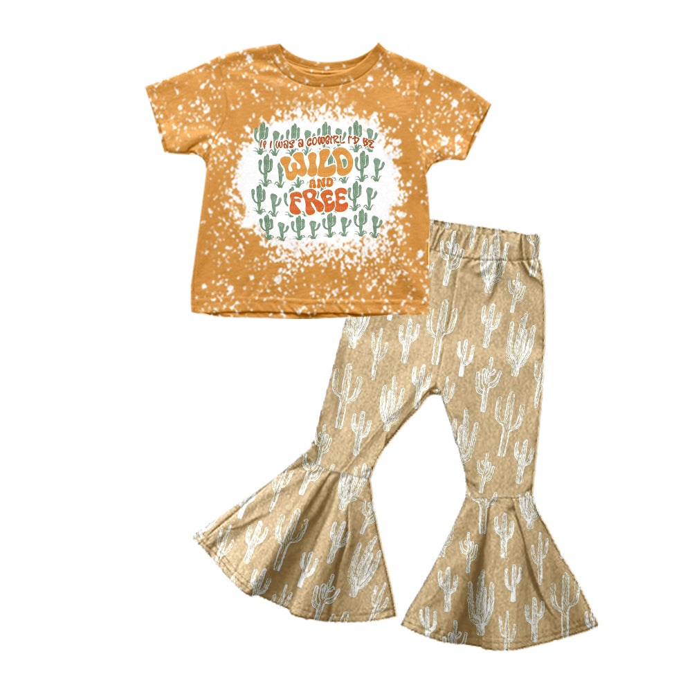 8.17 custom each style moq 5eta 4-6week baby girls clothes catcus short sleeve pants sets