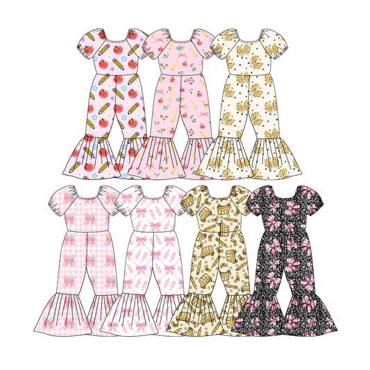 25.12.16 custom each style moq 5 eta 6-8week Sibling Sister baby short sleeve jumpsuits 7 match design