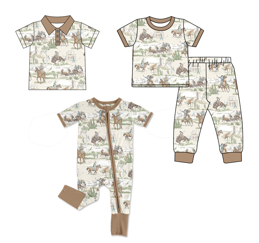 25.12.24 custom each style moq 5 eta 6-8week Sibling Sisters riding horse baby girl clothes short sleeve pants sets and romper and top match family design