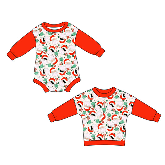 25.5.22 custom each style moq 5eta 4-6week Sibling Sister Christmas baby boy long sleeve rompers and top match family design