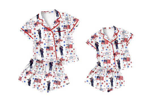 11.11 custom each style moq 5eta 4-6week Sibling Sister baby girl short sleeve shorts sets and adult sets match design