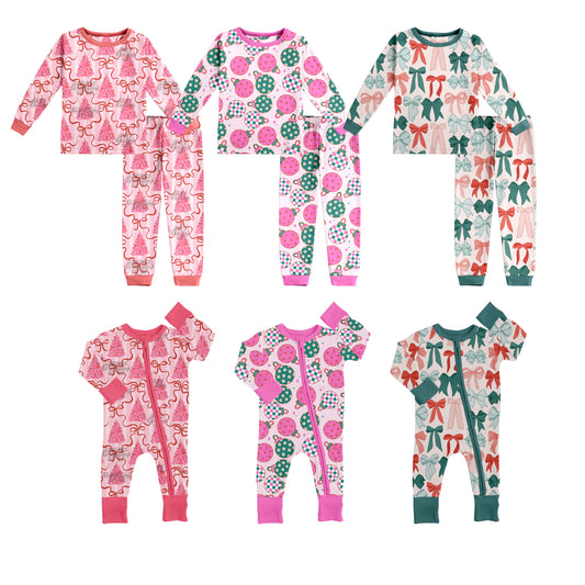 25.9.10 custom each style moq 5 eta 4-6week Sibling Sisters Christmas baby girl long sleeve pants sets 1 and sets 3 and romper 1 and romper 3 match family design