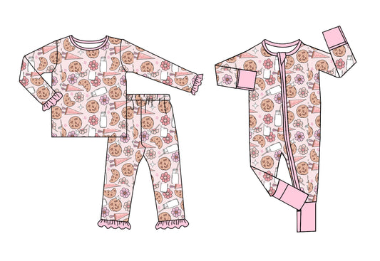 25.5.8 custom each style moq 5eta 4-6week Sibling Sisters Christmas biscuit baby girl long sleeve pants sets and rompers match family design