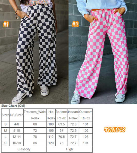 RCustom moq 5 each style eta 6-7weeks Adult female plaid long pants-25.8.9