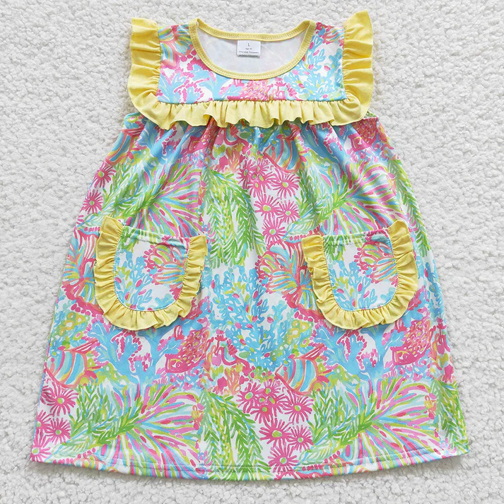 RTS NO MOQ baby girl clothes floral short-sleeved shorts sets and romper dress