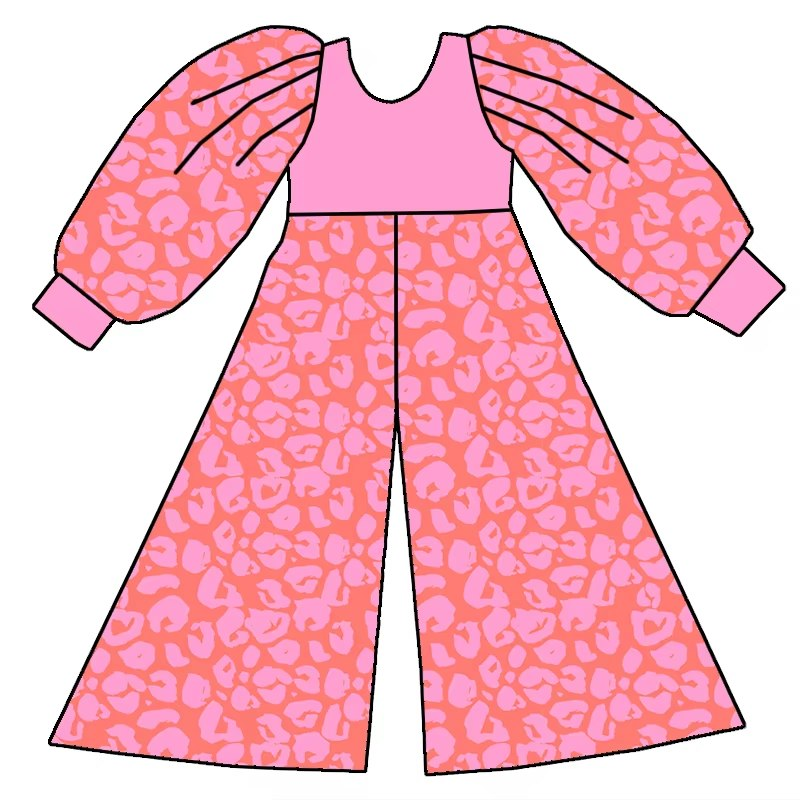 Custom moq 5 each style eta 6-7weeks baby girl clothes leopard long sleeve jumpsuit-25.8.1