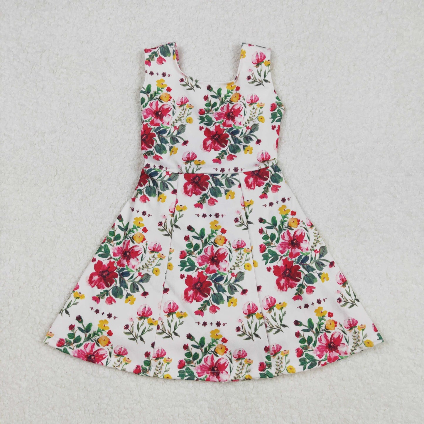 RTS NO MOQ baby girl clothes yoga floral short-sleeved skirt sets