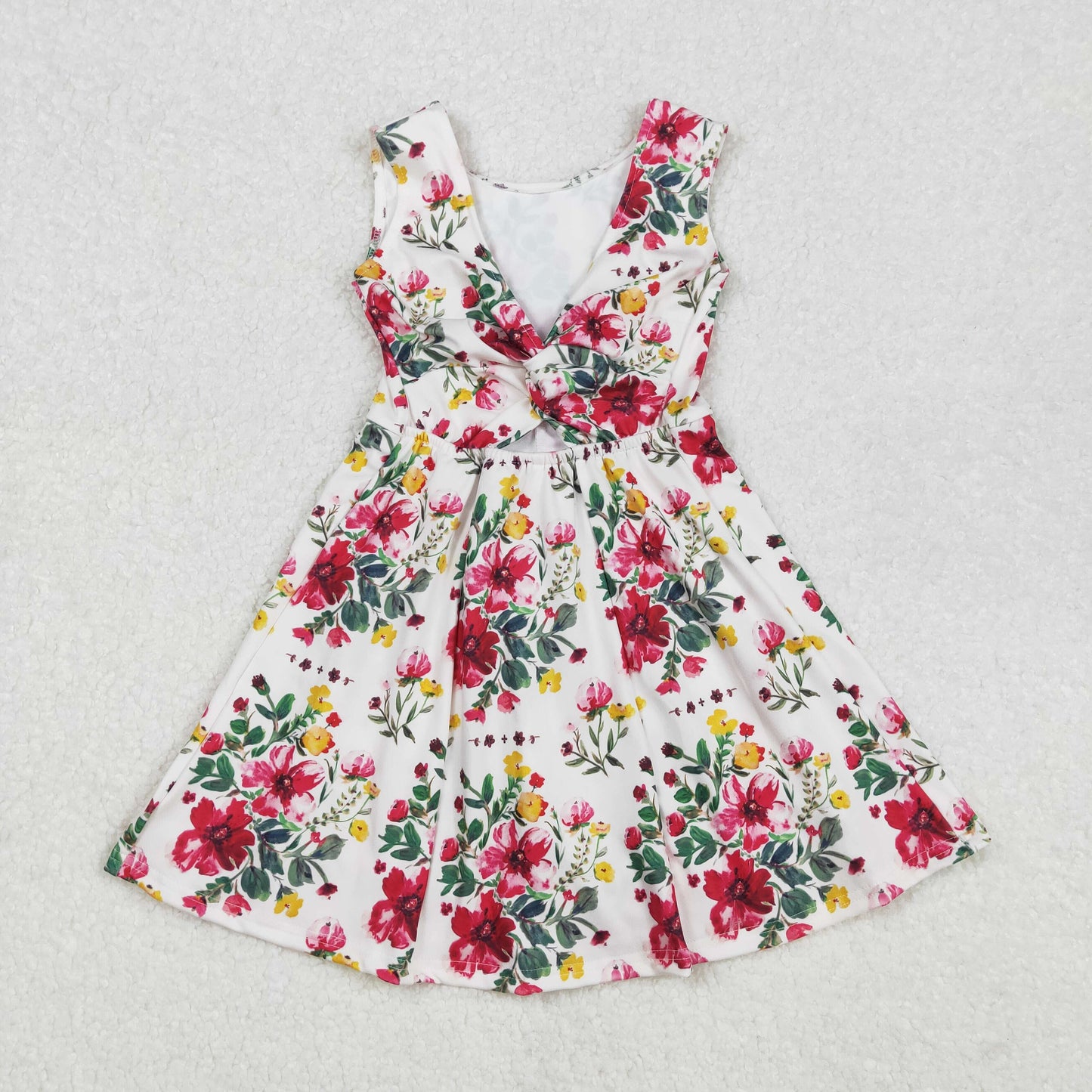 RTS NO MOQ baby girl clothes yoga floral short-sleeved skirt sets