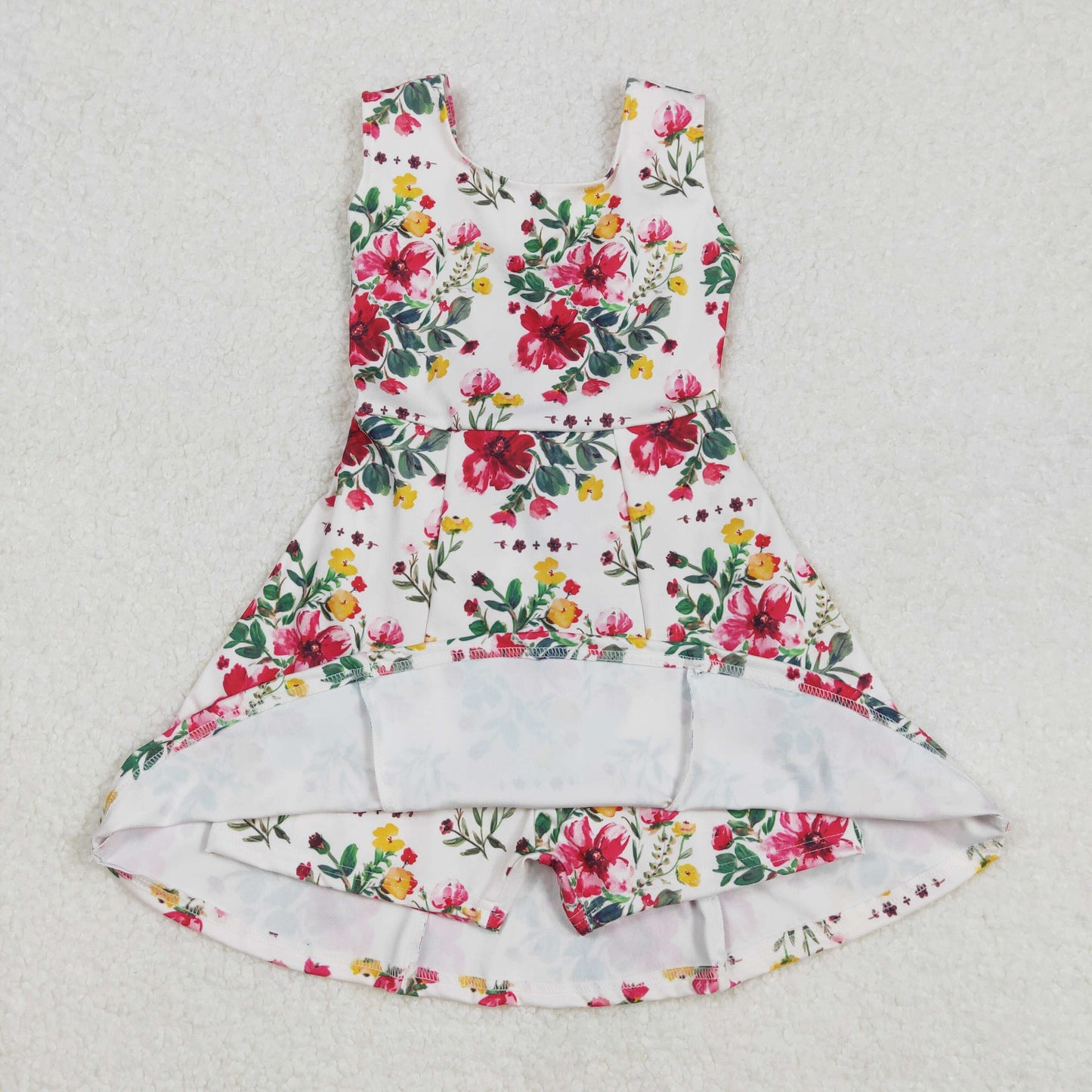 RTS NO MOQ baby girl clothes yoga floral short-sleeved skirt sets