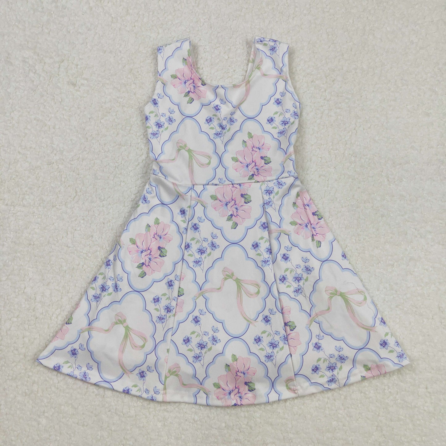 RTS NO MOQ baby girl clothes yoga floral short-sleeved skirt sets