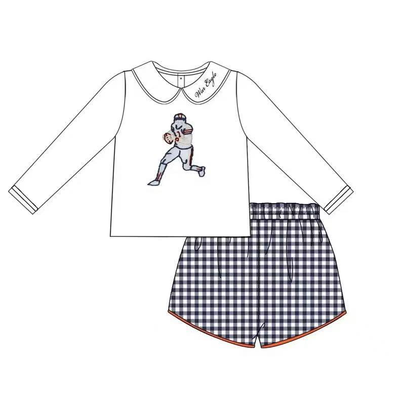 Custom summer teams baby girls clothes team long sleeve shorts sets 3 and rompers 3-25.7.26