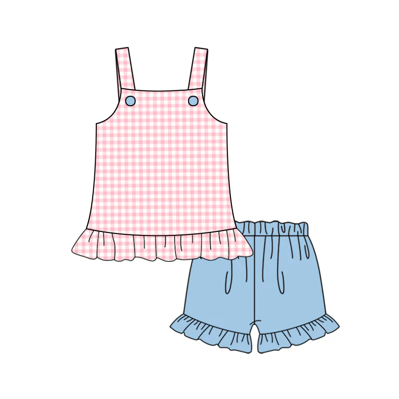 Deadline: May 22 custom no moq eta 5-6week  Summer girls short sleeve shorts suit