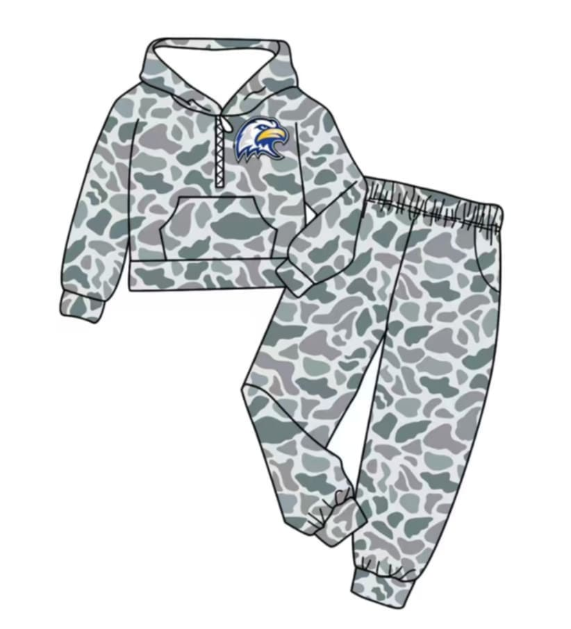 Custom moq 8 mix size milk silk Camouflage fall cute  outfits