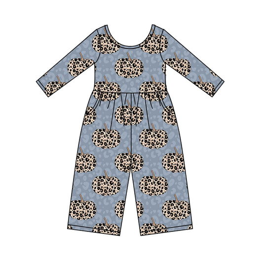 8.26 custom each style moq 5eta 4-6week baby girls clothes leopard pumpkin long sleeve baby girls jumpsuit