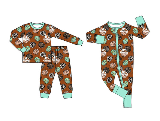 25.5.7 custom each style moq 5eta 4-6week Sibling Sisters pumpkin baby boy long sleeve pants sets and rompers match family design