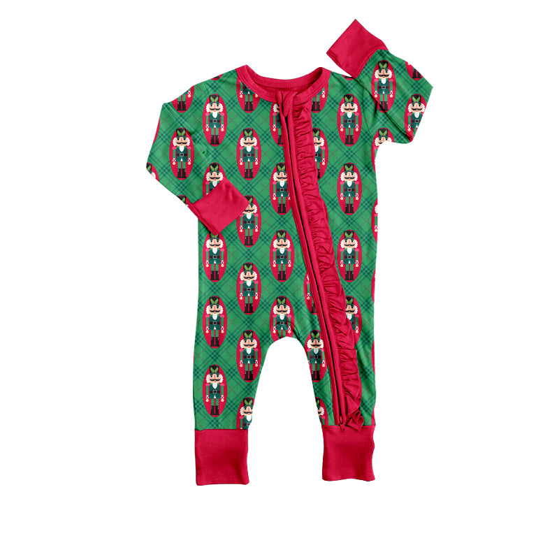 6.7 custom each style moq 5eta 4-6week Sibling Sister Christmas green baby girls pajamas sets and dress and baby romper match family design