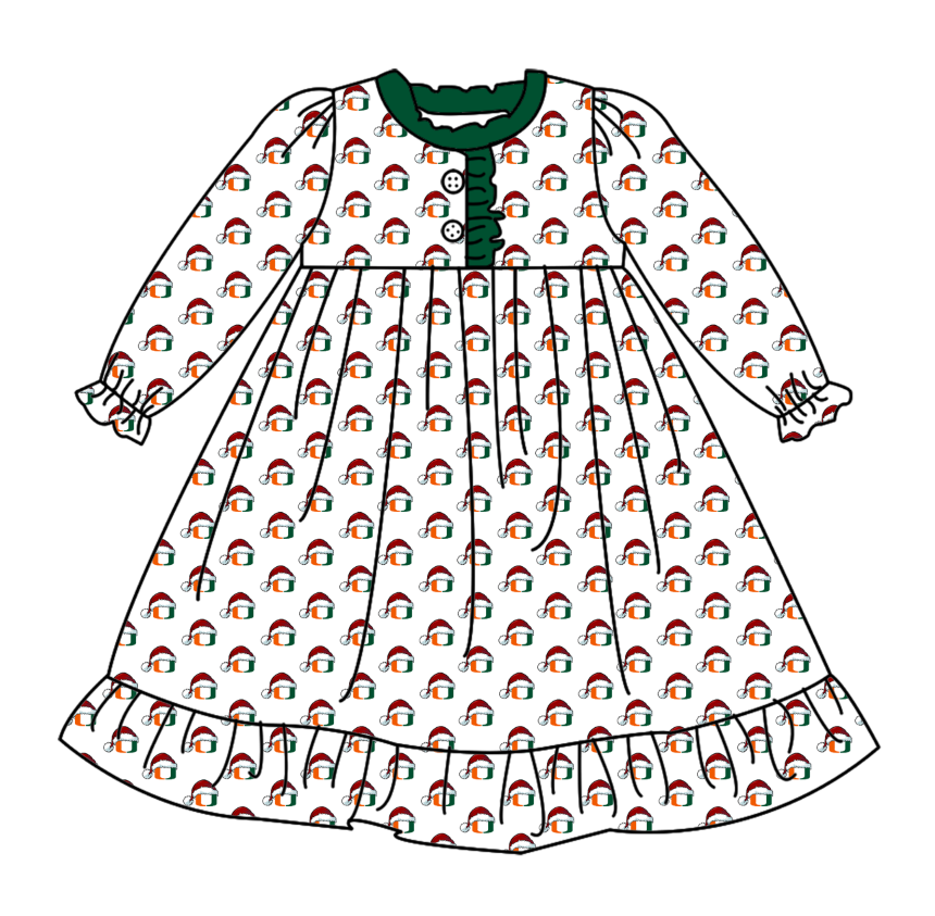 Cmoq 5 tat about 6-8 weeks Christmas hat magnet orange green team Long Sleeve Girls Nightdress