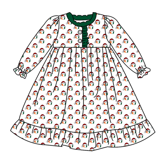 Cmoq 5 tat about 6-8 weeks Christmas hat magnet orange green team Long Sleeve Girls Nightdress