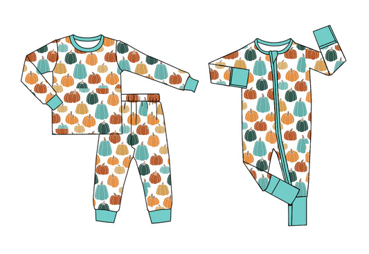25.5.7 custom each style moq 5eta 4-6week Sibling Sisters pumpkin baby boy long sleeve pants sets and rompers match family design