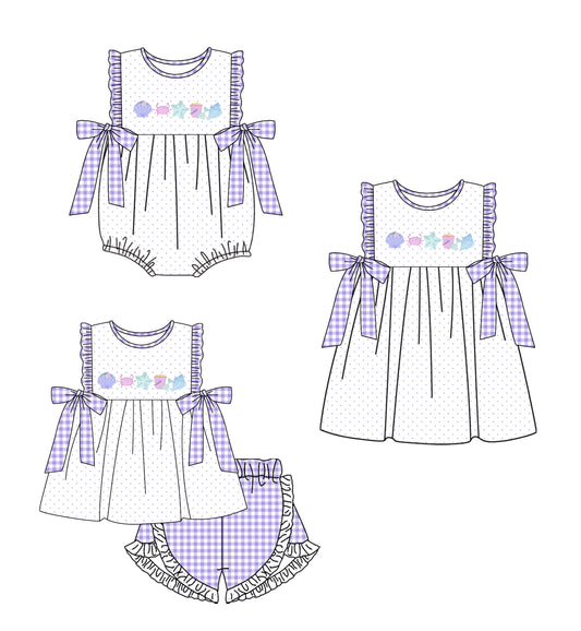 12.19 custom each style moq 5eta 4-6week Sibling Sister baby girl short sleeve shorts sets and dress and rompers match family design