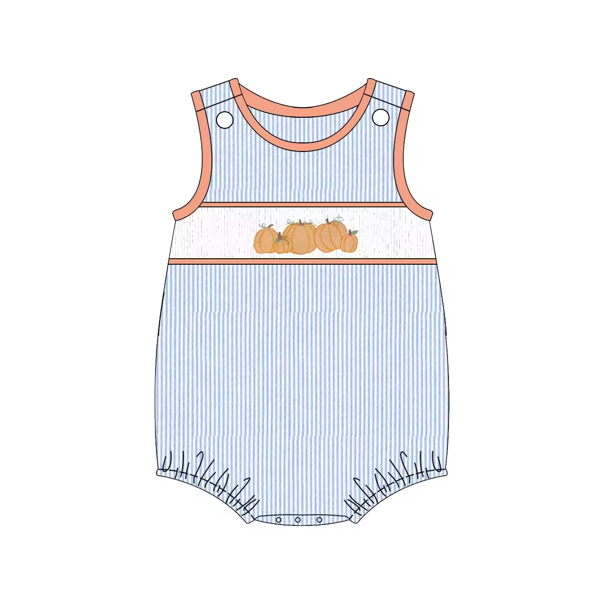 5.21custom each style moq 5eta 4-5week Sibling Sister pumpkin print orange girls and boys outfits and baby romper match family design