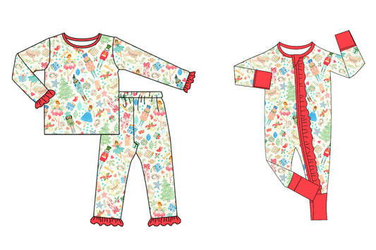 25.7.25 custom each style moq 5eta 4-6week Sibling Sister Christmas baby girl long sleeve pants sets and rompers match family design