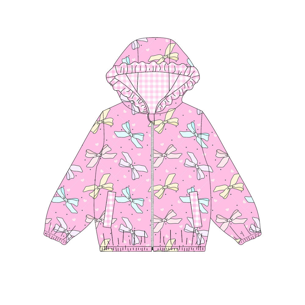 25.9.6 custom each style moq 5eta 4-6week Sibling Sisters bow baby girl hooded long sleeve top 4 match family design