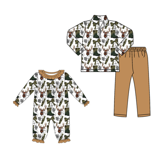 25.10.4 custom each style moq 8 eta 6-8week Sibling Sisters boot bow baby girl clothes long sleeve pants sets and romper match family design