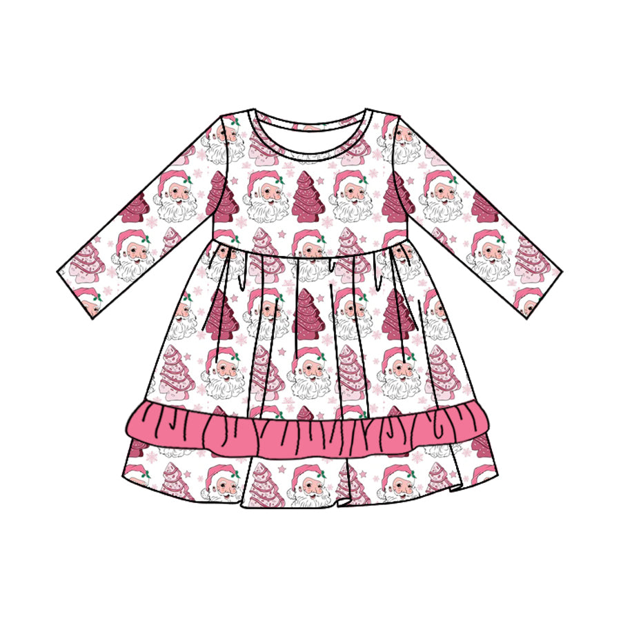 7.2 custom each style moq 5eta 4-6week Sibling Sister Christmas pink baby girls sets and dress and rompers match family design