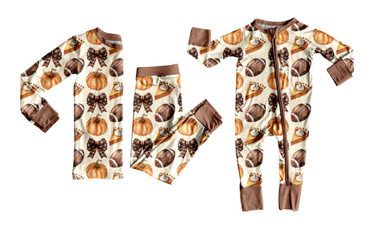 25.8.7 custom each style moq 5eta 4-6week Sibling Sister pumpkin bow baby boy long sleeve pants sets and rompers match family design