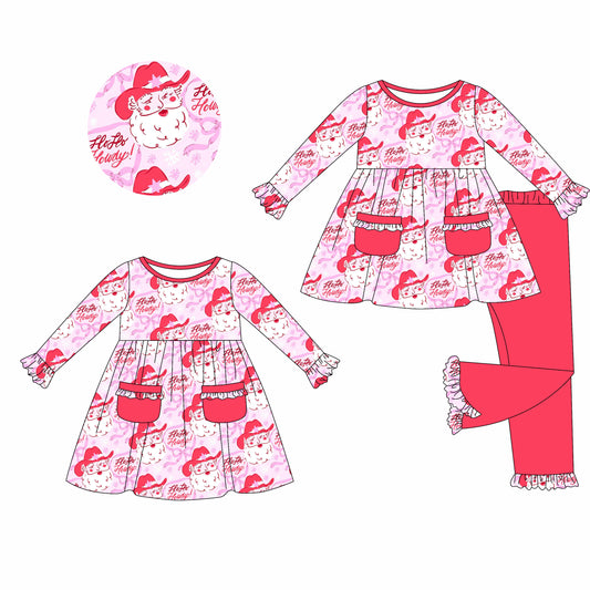25.5.20 custom each style moq 5eta 4-6week Sibling Sisters Christmas baby girl long sleeve pants sets and dress match family design