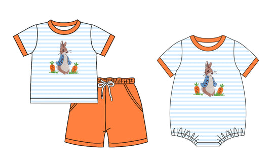 25.12.20 custom each style moq 5 eta 6-8week Sibling Sister easter baby boy short sleeve shorts sets and romper match design