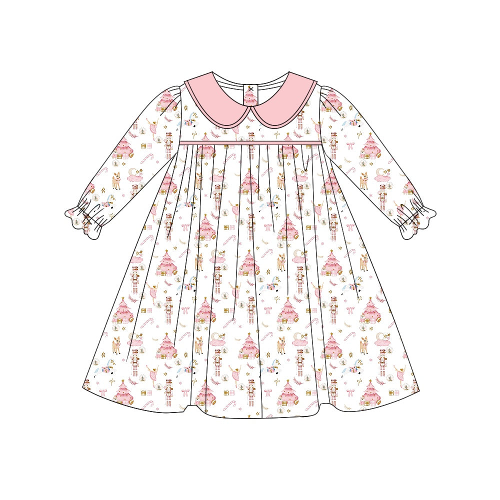 6.25 custom each style moq 5eta 4-6week Sibling Sister Christmas trees baby girls sets and dress and briefs sets match family design