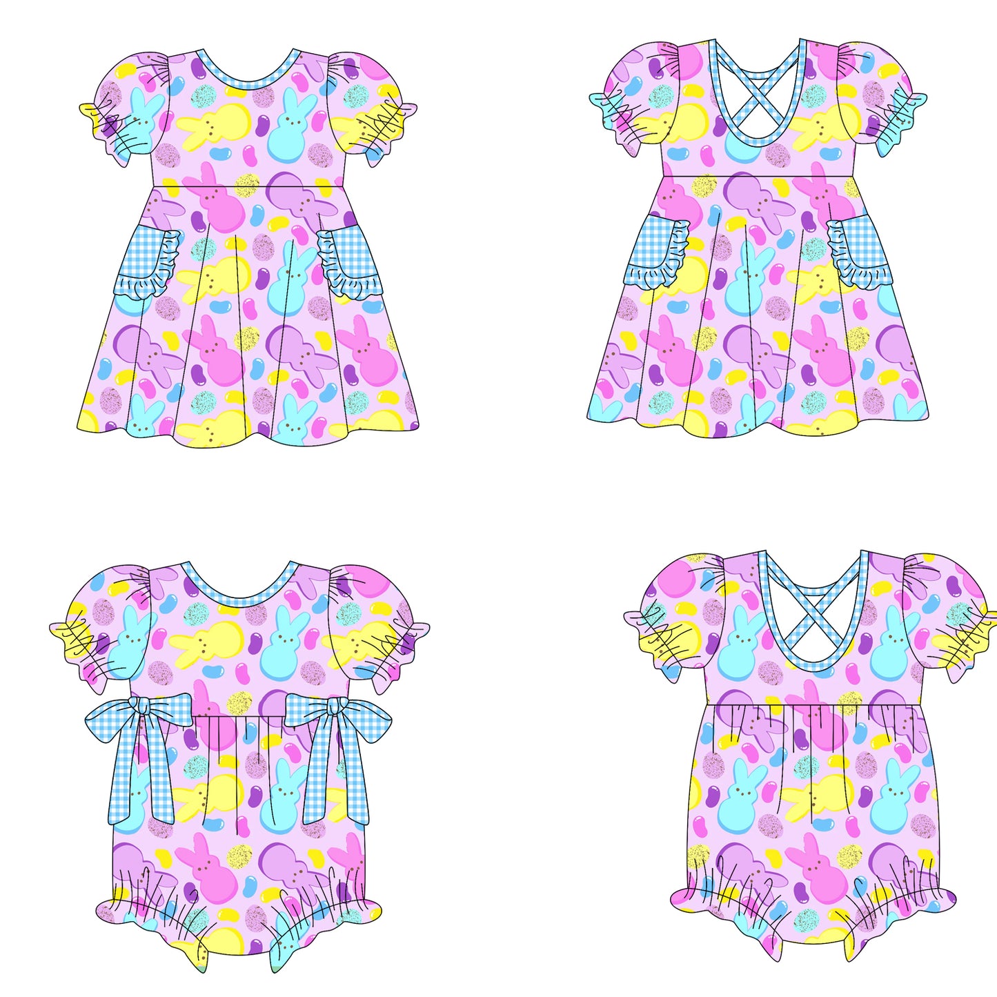 25.10.11 custom each style moq 5 eta 6-8week Sibling Sisters bunny baby girl short sleeve dress and romper match family design