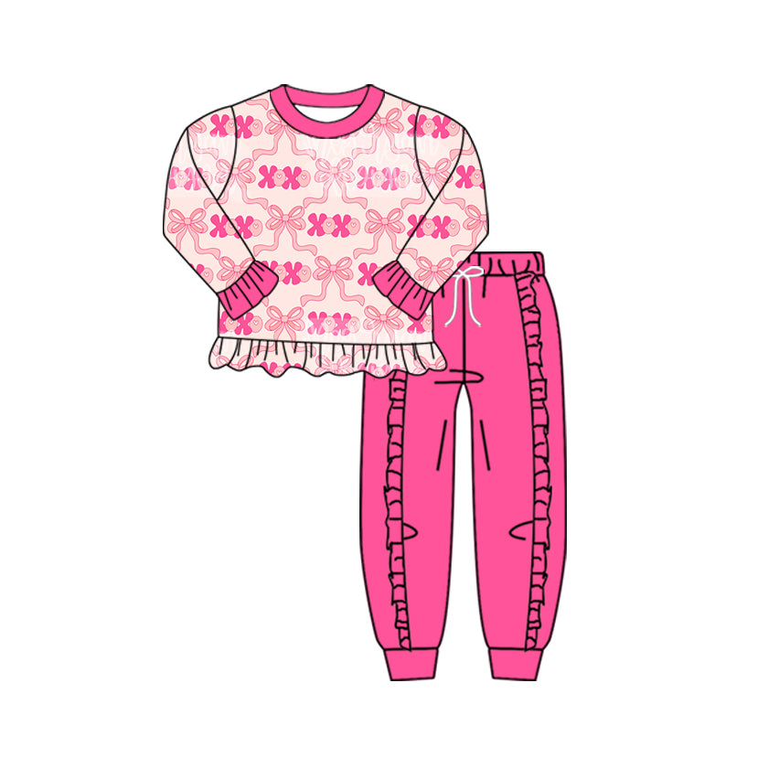 25.9.17 custom each style moq 8 eta 6-8week Sibling Sisters baby girl long sleeve pants sets 1 and sets 4 match family design