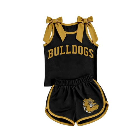 custom moq 5 mix size KYMNGS01 Adult And Kids Bow Strap Tank Top And Shorts Team Set