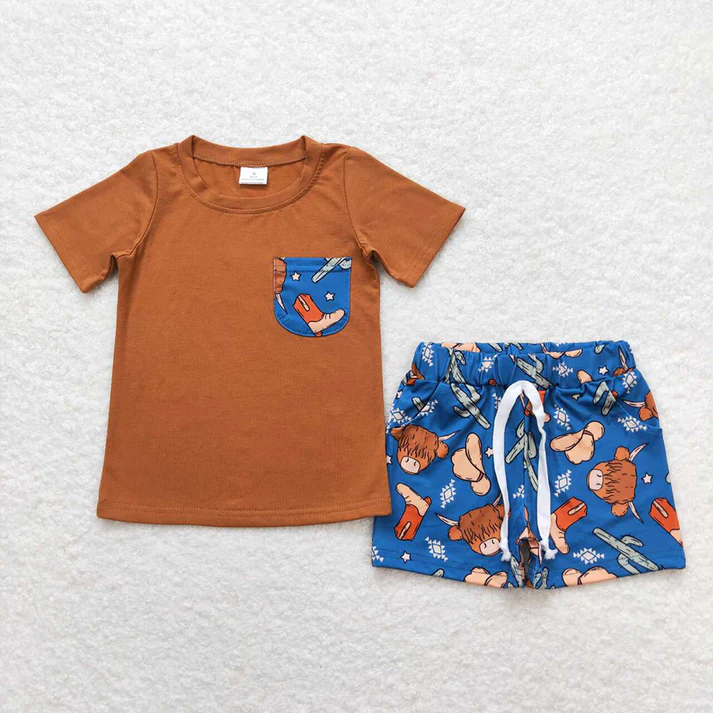 RTS NO MOQ baby boy Clothes camouflage sleeveless shorts Sets