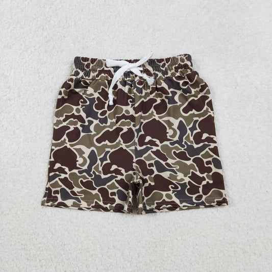 Best Sell RTS Baby Boys Southern Dark Khaki Camouflage Shorts with Pockets Bottom for Infants