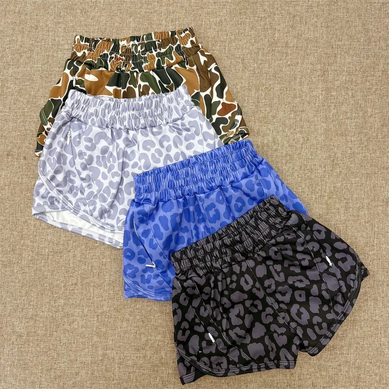 RTS NO MOQ sibling baby Girls clothes yoga leopard kids summer shorts