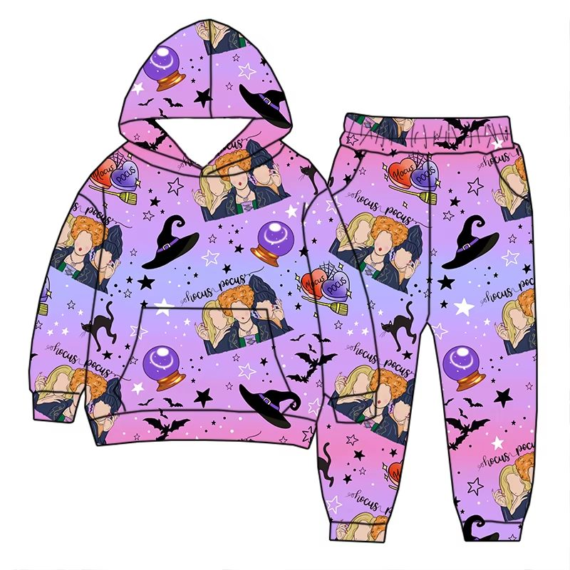 Custom moq 5 each style eta 6-7weeks baby girl clothes hooded long sleeve pants sets-25.8.1